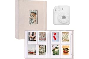 SPRSTHAI Mini Instax Photo Album 208 Photos 2x3 Inch Pictures Book for Fujifilm Polaroid Instant Camera, Linen Hardcover Polaroid Book for Photos Travel Family Anniversaries Baby Vacations Beige 1 Pack