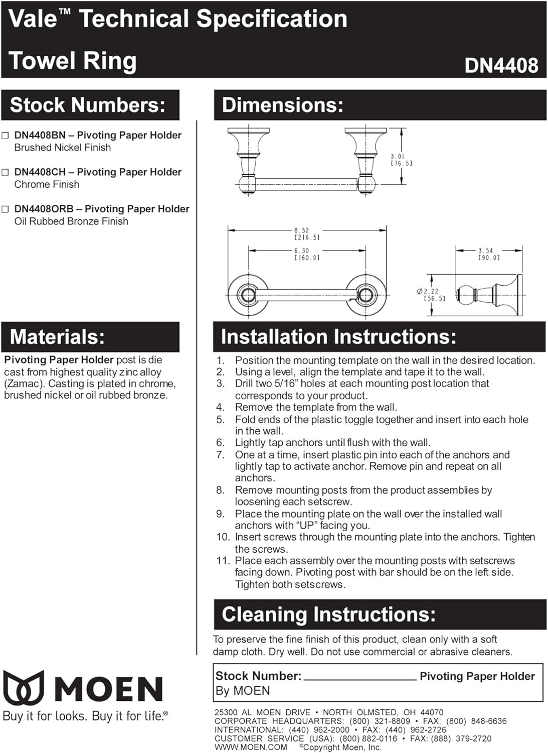 Moen DN4408CH Vale Double Post Pivoting Toilet Paper Holder, Chrome - Toilet Paper Holders - 