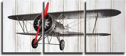 Amazon Com Klvos 3 Piece Airplane Wall Art Decor For Boy Room On