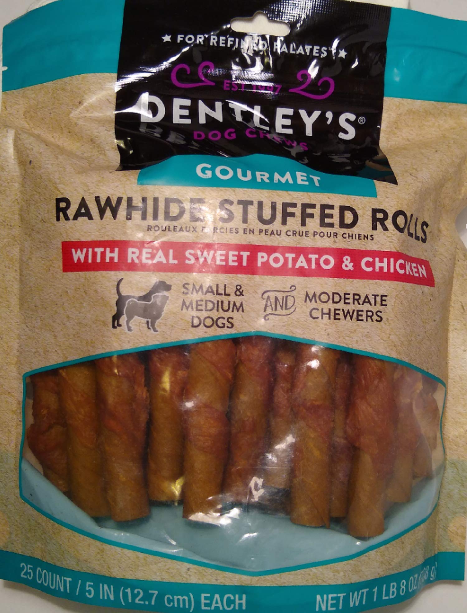 dentley's rawhide stuffed rolls chicken & sweet potato