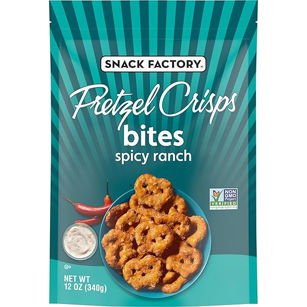 SNACK FACTORY PRETZEL CRISPS BITES, SPICY RANCH PRETZELS, 12 OZ