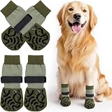 PICK FOR LIFE 2 Pairs Anti Slip Dog Socks with Grips Size M Brown