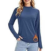 MAGCOMSEN Women Thermal Long Sleeve Tops Mock Turtleneck Underwear Fleece Lined Shirts Warm Ski Base Layer Cold Weather