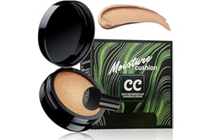 LLOXIIEAN Mushroom Head Air Cushion CC Cream Foundation- Brightening Color Changing Foundation for Older Women, Moisturizing Full Coverage Self Adjusting Concealer Long-Lasting, Natural Finish (Medium Deep)