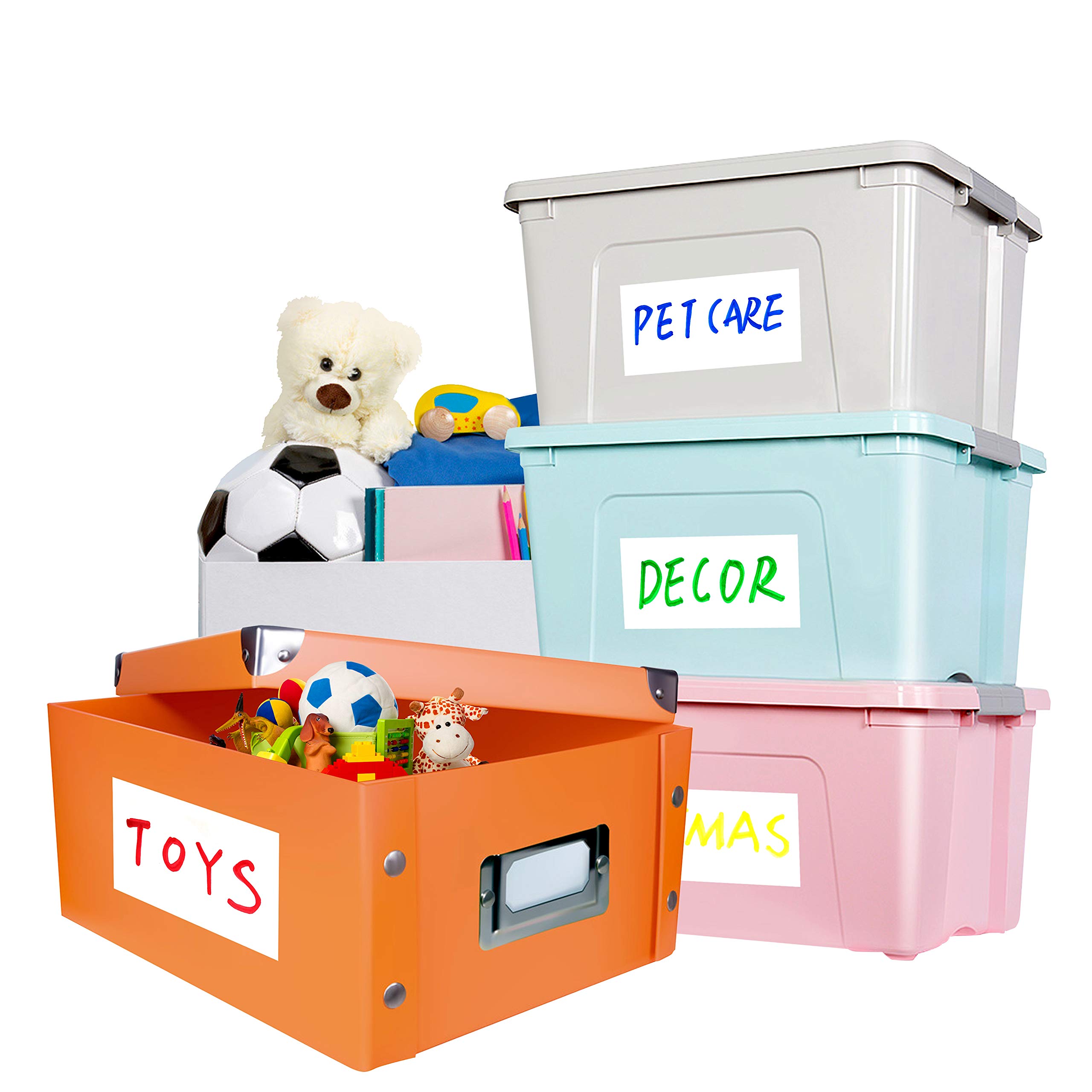 Photo 1 of 80 Large Size Removable Customizable Blank Labels, Water/Oil/Tear Resistant, No Residue for Home Organization Projects, Bins, Kitchen Storage Containers, Desk Items(6”x 4”)