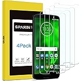 [4 Pack] MOTO G6 Screen Protector, SPARIN Tempered Glass Screen Protector for MOTO G6, Covers Viewable display Only with Anti-Scratch/Response Quickly/Easy Installation/Bubble Free, 5.7 inch