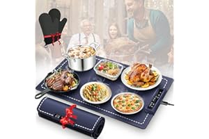 MEGAPUXIN Portable Warming Mat for Food,Upgraded Food Warming Pads for Countertop,Fast Heating Electric Warming Tray,Counter Silicone Food Warmers for Parties Buffets Gatherings and Everyday Use