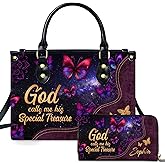 Personalized Christian Leather Bag – Custom Name Inspirational Purse for Women, Meaningful Gift for Her