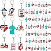 Henoyso 72 Pcs Nurse Gifts for Women Keychains Bulk Nursing Appreciation Gifts for Medical Graduation Party Favors