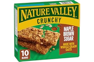 NATURE VALLEY Maple Brown Sugar Crunchy Granola Bars, No Artificial Colours, No Artificial Flavours, Snack Bars, Made with Wh