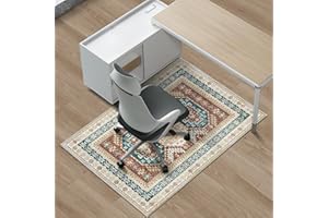 Azadx Chair Mat for Hardwood Floor 36" x 48" Desk Chair Mat for Hard Floors Slip Resistant Under Desk Rug Protector for Rolling Chair Computer Chair Mat Floor Protector for Office Chair, Brown/White