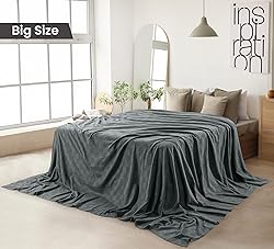 Utopia Bedding Smoke Gray 100% Cotton Blanket [Big