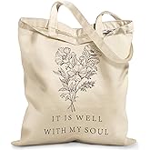 Miss Adola Canvas Tote Bag with Zipper – Cute Canvas Bags for Women Aesthetic Design Reusable Totes for Shopping Work Travel