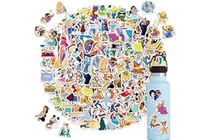 FXBUY 200Pcs Kids Disney Stickers Pack Princess Stickers Cute Cartoon Characters Stickers Movie Decal Childrens Decorative Sticker for Kids Teens Adults Waterproof Stickers for Water Bottle Laptop Luggage