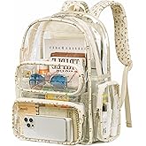 BTOOP Clear Backpack Heavy Duty Transparent Backpack 17" See Through Bookbag for College Work Festival Security with Padded Strap Large Capacity