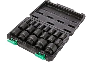 �鶹�� Basics 19-Piece 1/2-Inch Drive 6 Point Shallow Impact Socket Set, SAE Size with Carrying Case
