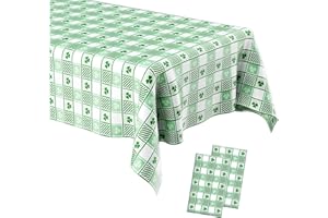 DIUEOLY St Patricks Day Decorations, St Patricks Day Tablecloth, 2 PCS St Patrick's Shamrock Tablecloth, 54"x108" Disposable Plastic St Patricks Day Table Cover Rectangle for Luck Irish Holiday Party