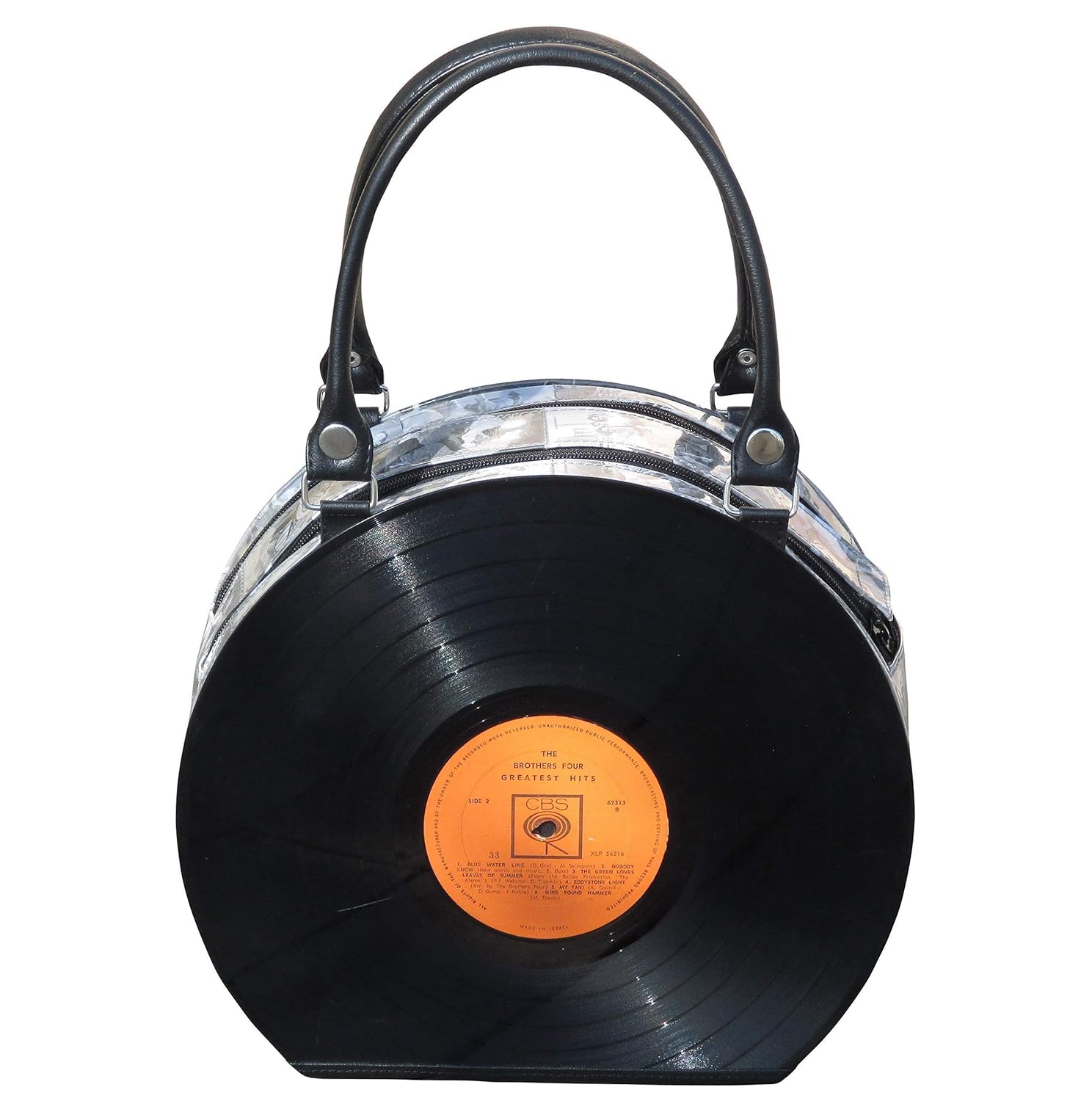 Large vinyl record handbag made from real record vintage