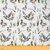 Erosebridal Mallard Fabric by The Yard 2 Yards | Wild Animal Duck Upholstery Fabric Hunting Wildlife Flying Decorative Fabric Rustic Farmhouse Nature Material,Not Stretchy