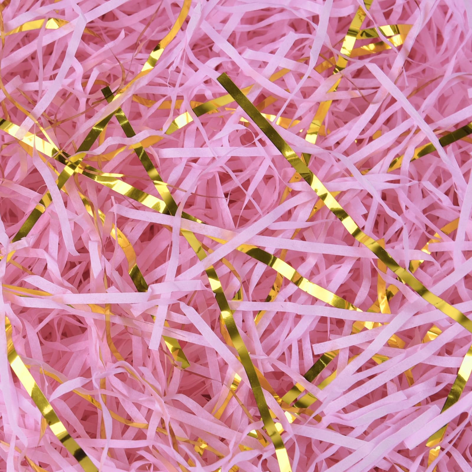 HXJDAM 300g Pink and Gold Shredded Tissue Paper for Gift Boxes, Bags, Hamper Filling, Basket Filler, Packaging Decoration