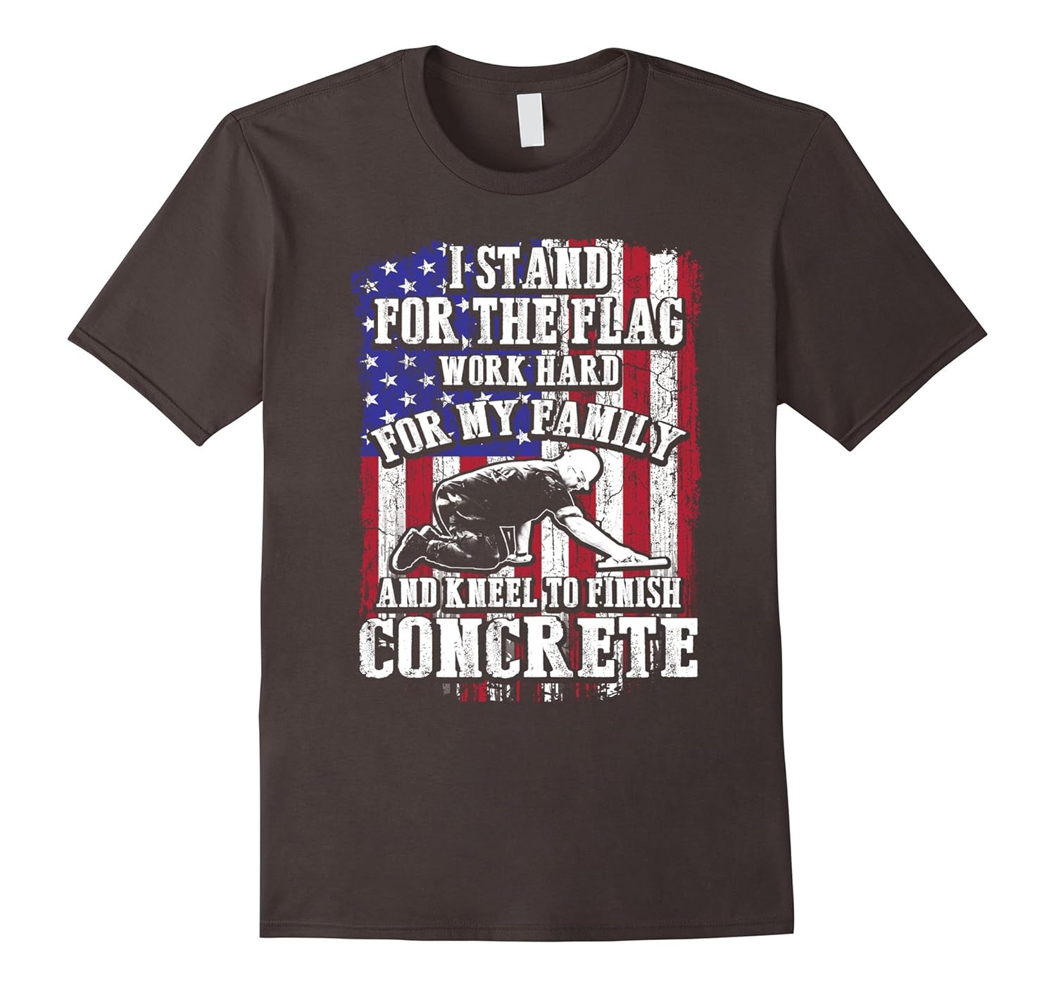 Concrete Finisher Flag T-Shirt-Rose