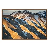 SIGNWIN Framed Canvas Wall Art Sunset at Highlands of Iceland Landmannalaugar Nature Wilderness Photography Realism Contemporary Panoramic Dramatic for Living Room, Bedroom, Office - 16