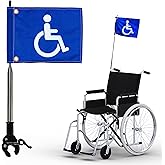 Handicap Flag for Golf Carts, 9×12 Inch Double Sided Blue Safety Flag with White Disability Symbol, Telescoping Pole up to 5.4 ft with Universal Mount for Mobility Scooters and Wheelchairs