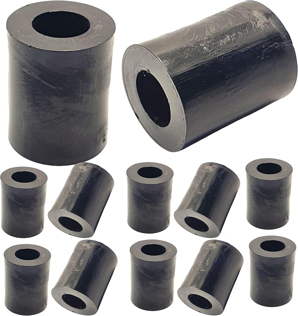 Universal Hardware M6 x 30mm Black Nylon Spacers Pack of 12 for M3/M4/M5/M6/M8