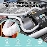 AGPTEK White Cable Tidy Sleeve 2 Pack 5ft - 1.2 Inch Wire Cover Cord Organizer view 2