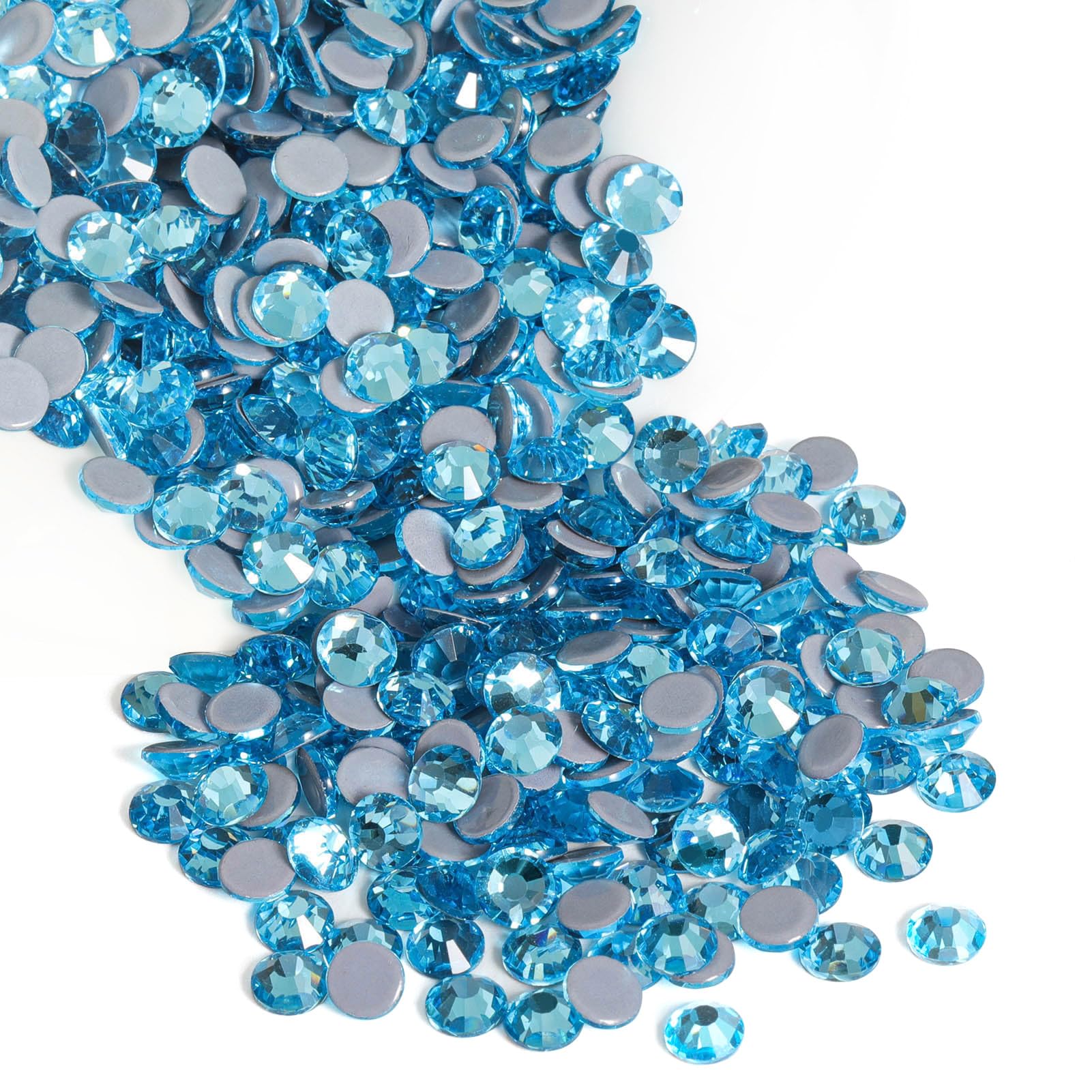 Beadsland Hotfix Rhinestones, 2880pcs Flatback Crystal Rhinestones for Crafts Clothes DIY Decorations, Aquamarine, SS6, 1.9-2.1mm — image 1