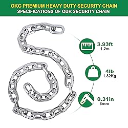 OKG Heavy Duty Security Chain, 3.9ft x 5/16" Thick