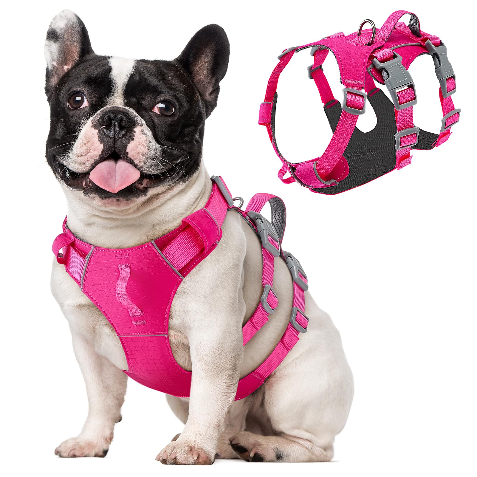 Eyein Escape Proof Dog Harness Small Medium Dog - No Pull Harness for Dogs with Front Clip Lightweight Durable, No Choke Lifting Harness with Chest Belly Support for Small Medium Large Breeds, S
