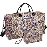 Aflyko Travel Duffel Persian Carpet Tribal Mandala Sport Tote Gym Weekender Overnight for Men Women Flight Approved Carry On Fitness Dance Go-To Daily, Medium