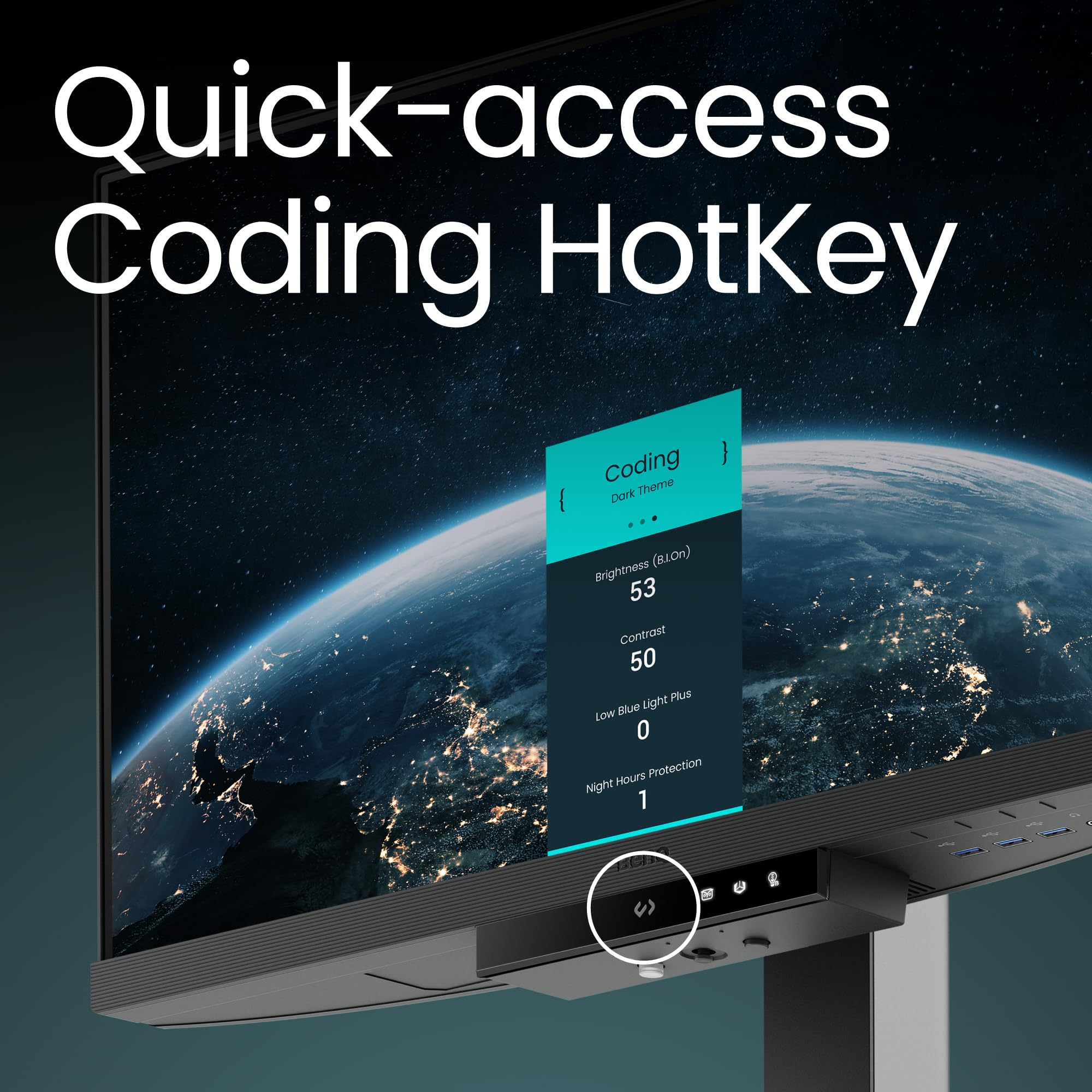 BenQ RD240Q 24.1” WQXGA Programming Monitor, 90W USB Type-C, Advanced Coding Modes, Coding HotKey, Ergonomic Design, 16:10 Special Ratio, Circadian Mode, Eye-Care Technology, Eco-Friendly Design