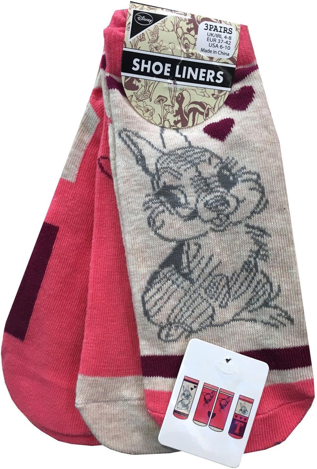 PRIMARK DISNEY BAMBI & THUMPER Ladies Girls Socks Ankle Trainer Shoe