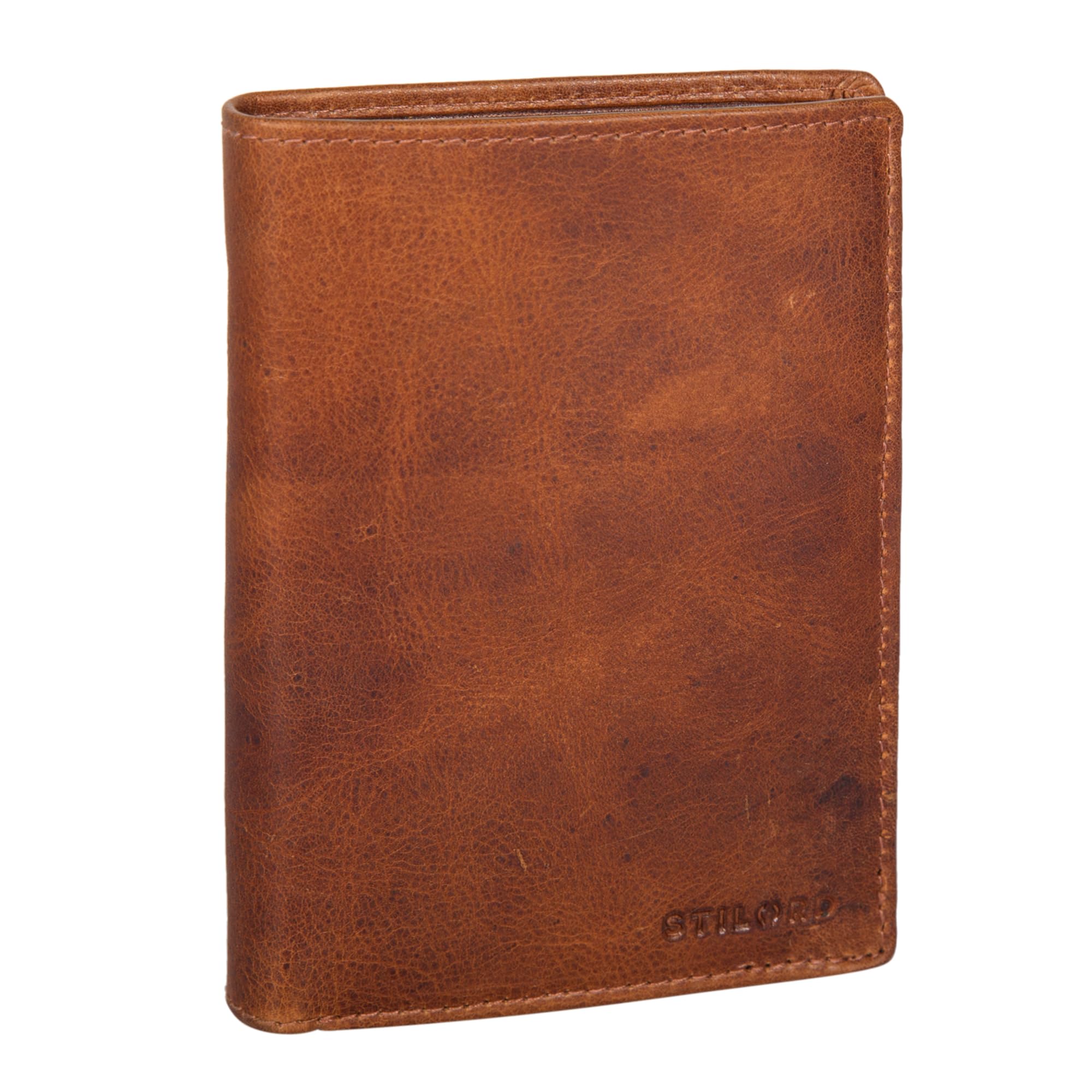 STILORD 'Emil' Leather Wallet for Men with Coin Pocket Classic Purse with Credit Card Holder Upright Format with RFID Blocker and Gift Box, Colour:Prestige - Brown