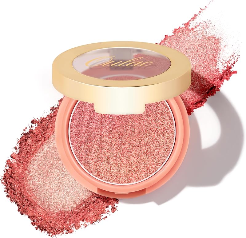 Oulac Shimmer Blusher Coral lluminator for Cheeks Light Tone Skin F03 Sweet Date