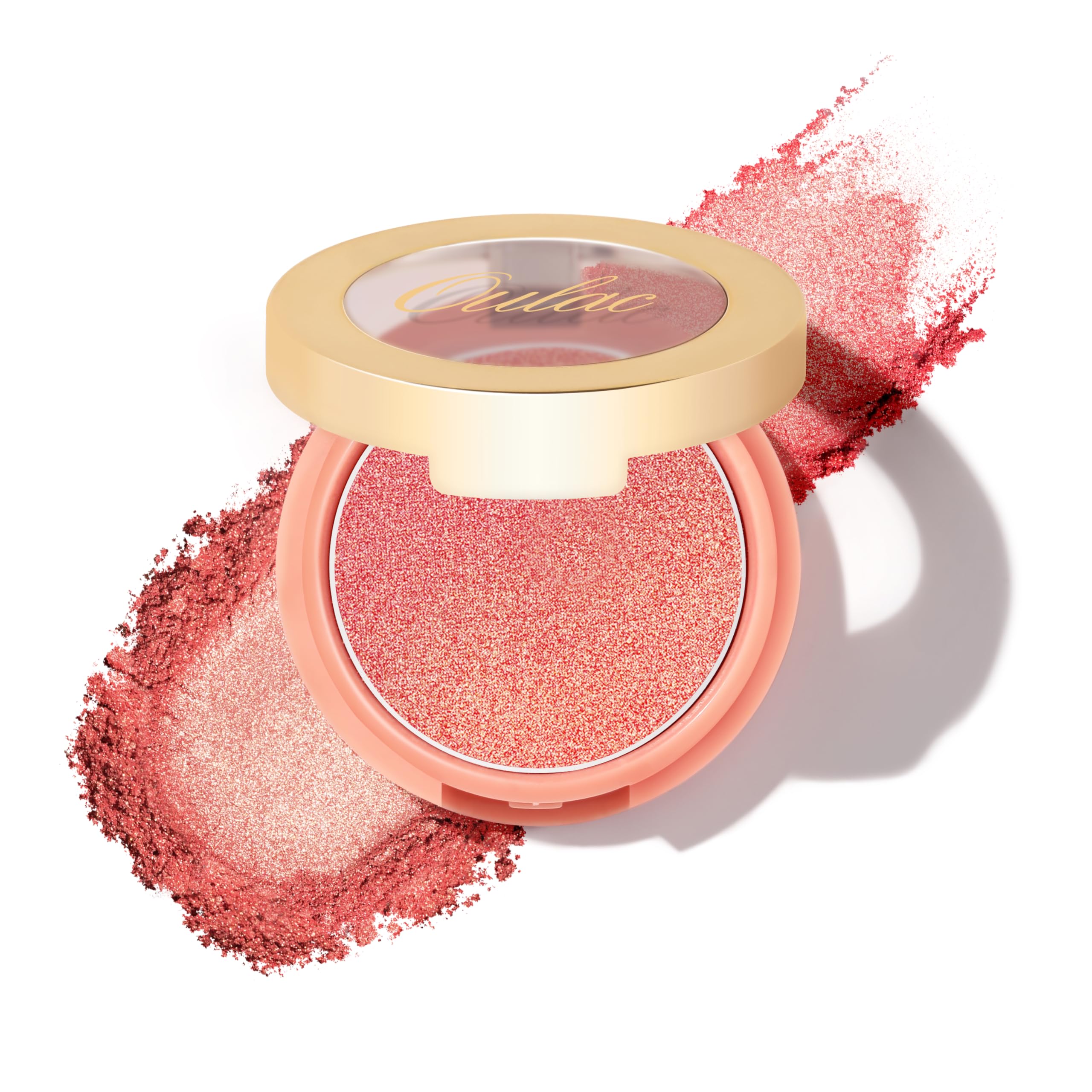 Oulac Illuminlator Blusher for Cheeks Make up, Coral Blush Power Suitable for Light Tone Skin, Long-Lasting Fade & Sweat Resistant, Vegan&Cruelty Free, F03 Sweet Date
