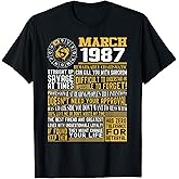 Born in March 1987 34th birthday Gift Pisces Zodiac Signs T-Shirt