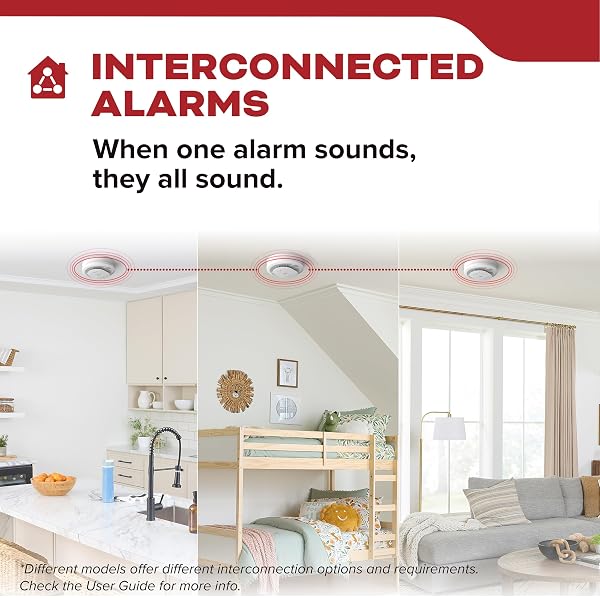 KIDDE HARDWIRED SMOKE DETECTOR, 10-YEAR BATTERY BACKUP, INTERCONNECTABLE, LED WARNING LIGHT INDICATORS, 20SA10