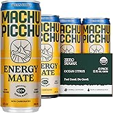 MACHU PICCHU Energy Mate Drink, Ocean Citrus Zero Sugar, 12oz, 12-Pack | Non-Carbonated Yerba Mate, 120mg Organic Caffeine, Smooth Focus Without Jitters or Crash, Low Calorie, USDA Organic