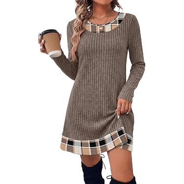 best winter dresses on amazon New Releases: The best-selling new & future releases in Women's Casual Color:Solid Grey boat neckline Handmade Black Suede Dress