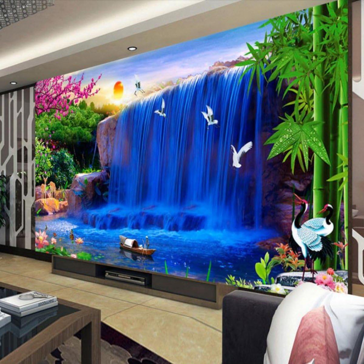 DIY 5D Diamond Painting Full Drilling Cross-stitch Lucky Living Living Room Posted Drilling Landscape Painting Point Brick Show,180X85cm