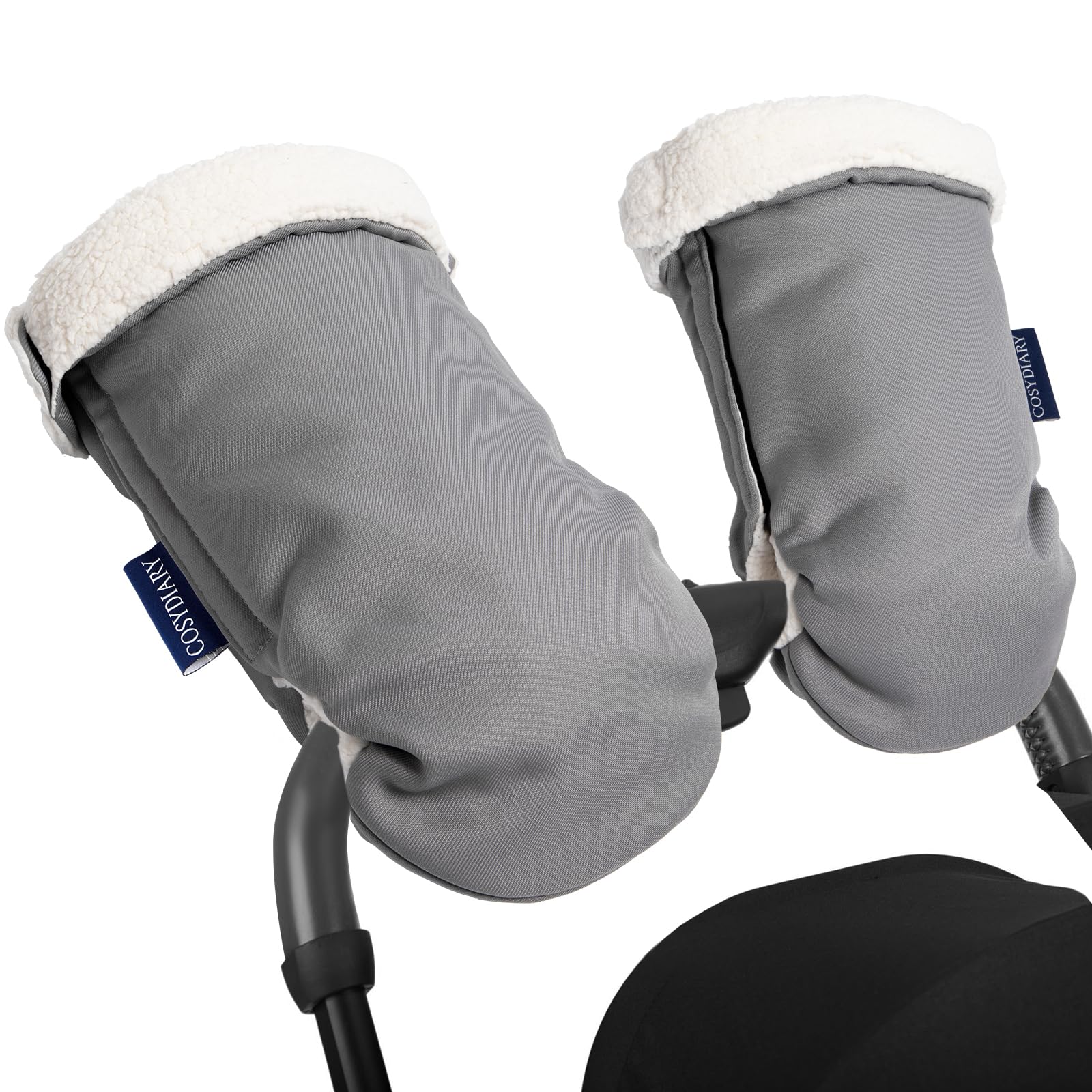 Photo 1 of Universal Stroller Gloves Warmmuffs by CosyDiary - Plush Lined Waterproof & Windproof Mitten | Foldable Handlebar Hand Warmer | Anti-Freeze Winter Accessory(Gray)
