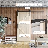 Signstek 152CM 5FT Sliding Barn Door Hardware Kit I Shape Hanger Closet Rail view 4
