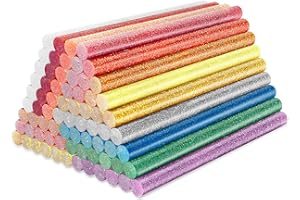 ENPOINT Colored Hot Glue Sticks Mini, 3.93 x 0.27 in Glitter Glue Stick, EVA Adhesive Colorful Hot Melt Glue Sticks for DIY Art Craft, Sealing, General Repairs and Gluing Projects, 72 PCS, 12 Colors