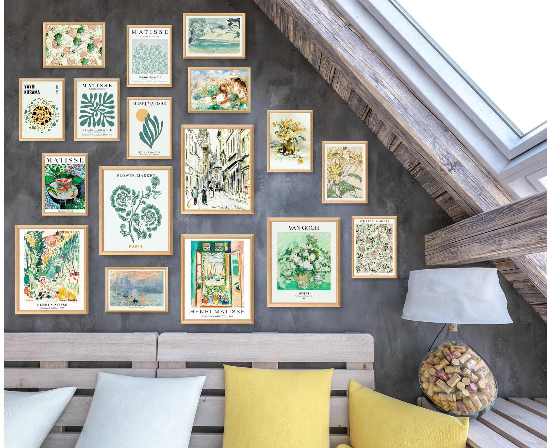Qpout 6 Pcs Affiches Flower Market Matisse - Posters Esthétiques Pastel Danois Pour Chambre Et Salon (20x25cm)