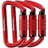 FresKaro 3inch 12kN-2698lbs Auto Locking Carabiner Clips, Solid D Shape, Heavy Duty 7075 Aluminum, Lightweight 1.09oz, Rust Proof, for Hammock, Hiking, Dog Leash, Keychain etc., Multi-Colors