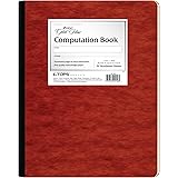 Ampad Gold Fibre Computation Book, Red Cover, Ivory Paper, Letter Size, 4 Square Inch Rule, 76 Sheets, 1 Each (22-156)