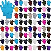 Suhine 150 Pair Winter Gloves Bulk for Homeless People Winter Knitted Warm Gloves for Men Women Charity Donation Supplies